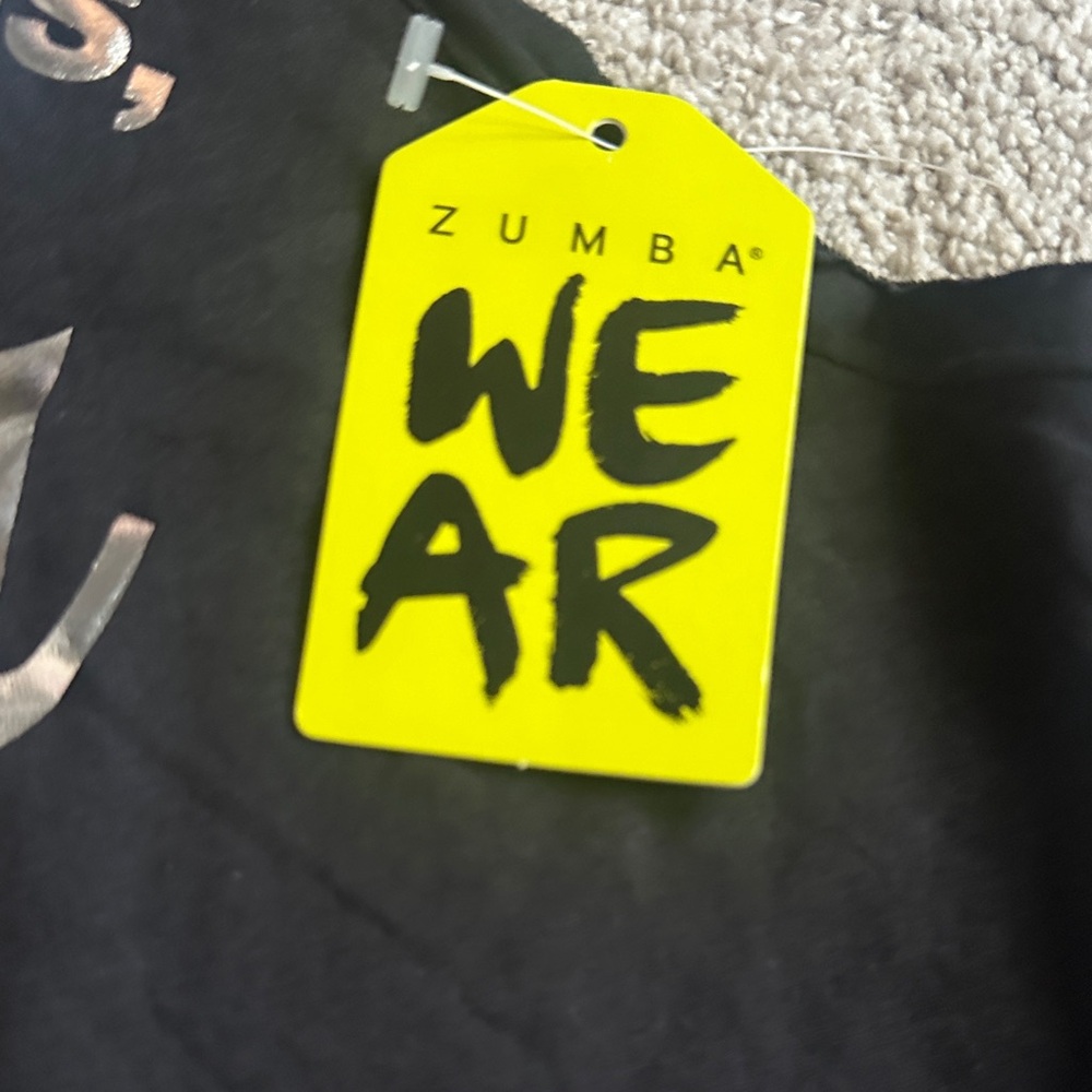 Zumba Fitness Black Tank Top with Metallic Graphic - Picture 2 of 5
